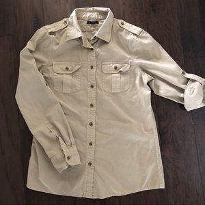 Gap khaki button up shirt
